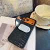 DIOR クロコ柄スマホケース ブラックオレンジ