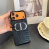 DIOR クロコ柄スマホケース ブラックオレンジ