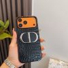 DIOR クロコ柄スマホケース ブラックオレンジ