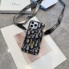 DIOR ロゴストラップケース ブラックホワイト