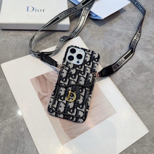 DIOR ロゴストラップケース ブラックホワイト