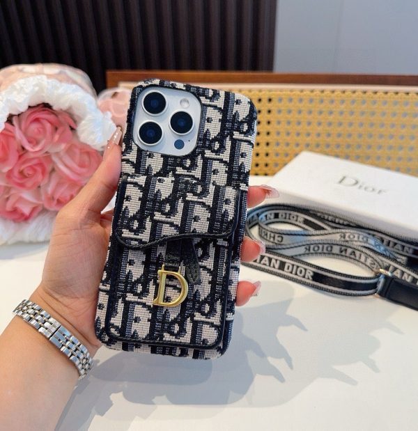 DIOR ロゴストラップケース ブラックホワイト