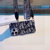 DIOR ロゴストラップケース ネイビー