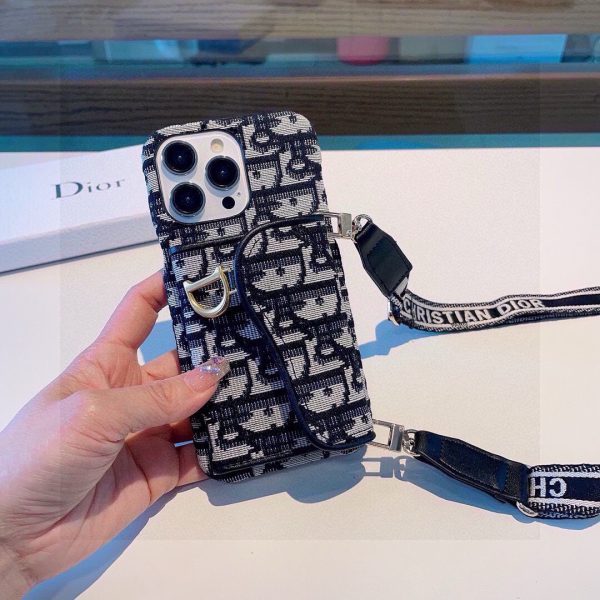 DIOR ロゴストラップケース ネイビー