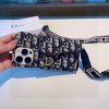 DIOR ロゴストラップケース ネイビー