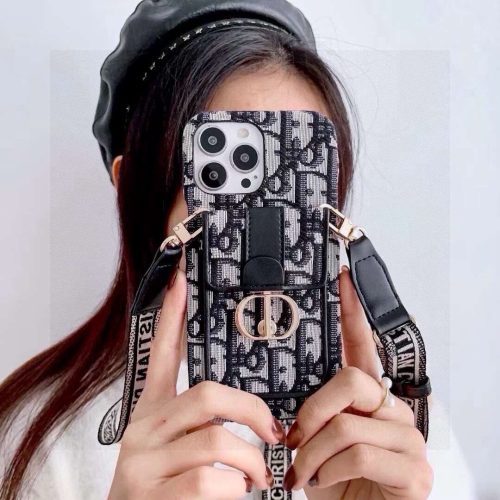DIOR ロゴストラップカードケース ブラックホワイト