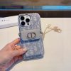 DIOR オブリックチェーンショルダーケース ブルー
