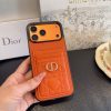 13434315950476957 DIOR 型押しカードケース ブラックオレンジ