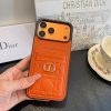 13434315958243564 DIOR 型押しカードケース ブラックオレンジ