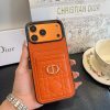 13434315959451149 DIOR 型押しカードケース ブラックオレンジ