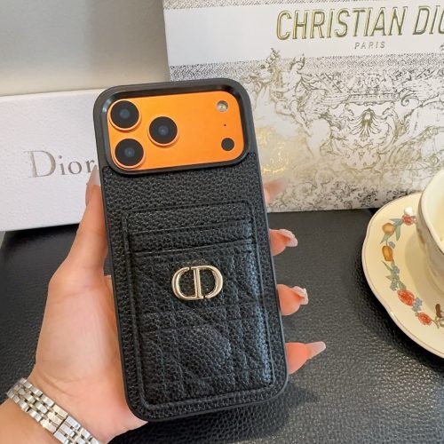 13434315988365419 DIOR 型押しカードケース ブラックオレンジ