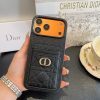 13434315989573030 DIOR 型押しカードケース ブラックオレンジ