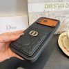 13434315997991854 DIOR 型押しカードケース ブラックオレンジ