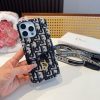 DIOR オブリックストラップウォレットケース ブラックホワイト