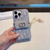 13434316103165645 DIOR オブリックチェーンケース ブルー