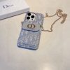 13434316112911674 DIOR オブリックチェーンケース ブルー