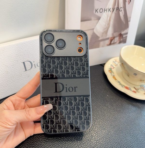 DIOR ロゴプリントスマホケース グレー