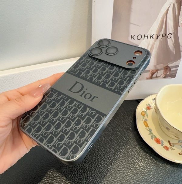 DIOR ロゴプリントスマホケース グレー