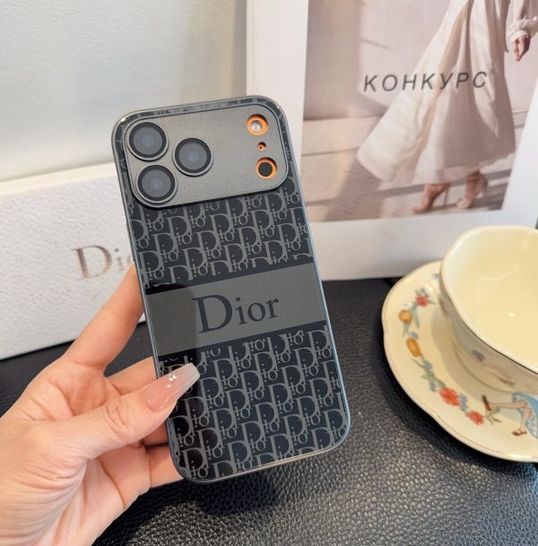 DIOR ロゴプリントスマホケース グレー