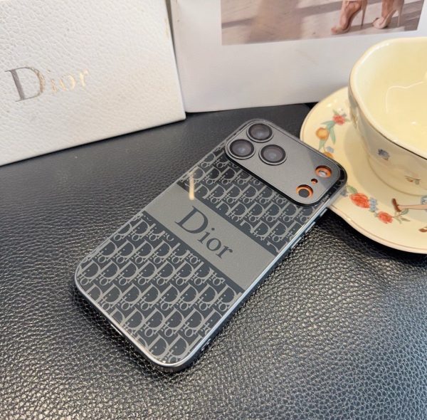 DIOR ロゴプリントスマホケース グレー