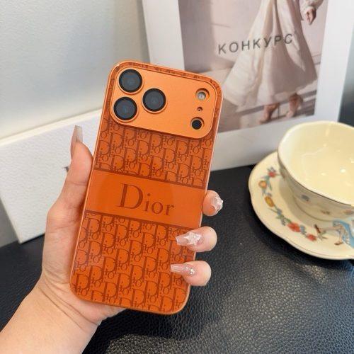 DIOR ロゴプリントスマホケース オレンジ