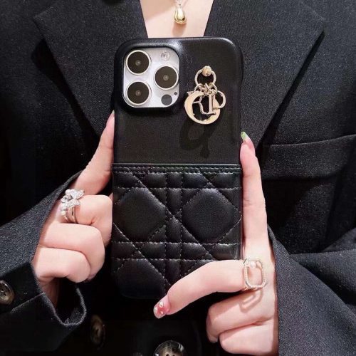 DIOR キルティングチェーンケース ブラック