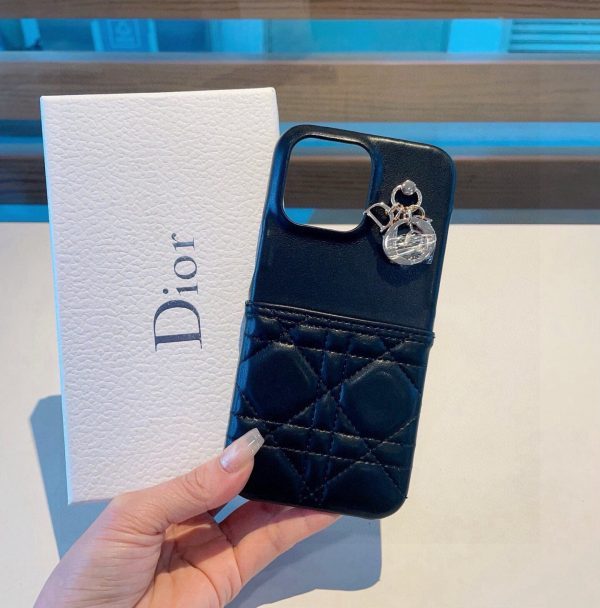 DIOR キルティングチェーンケース ブラック