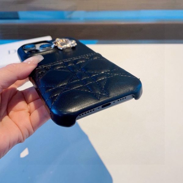 DIOR キルティングチェーンケース ブラック