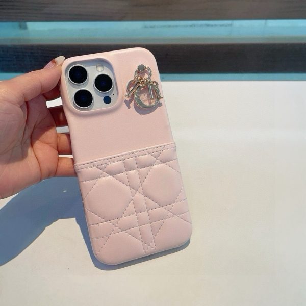 DIOR キルティングチェーンケース ピンク