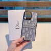 DIOR 刺繍ロゴケース グレーブルー