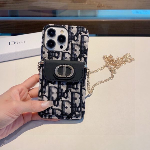 DIOR チェーンミニケース ブラックホワイト