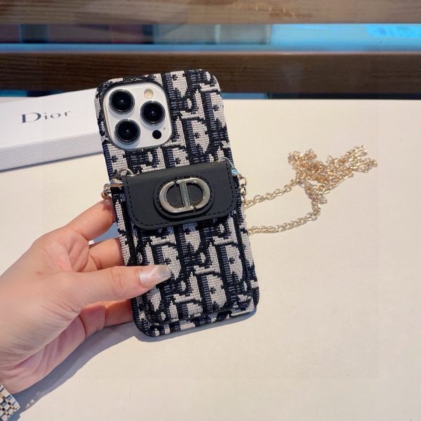 DIOR チェーンミニケース ブラックホワイト