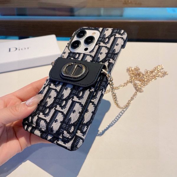 DIOR チェーンミニケース ブラックホワイト