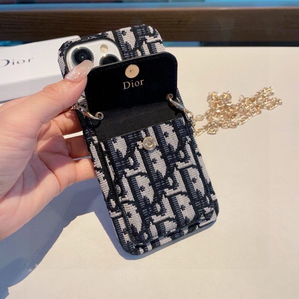 DIOR チェーンミニケース ブラックホワイト