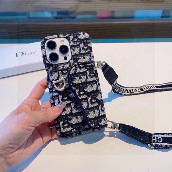 13434316607588639 DIOR ショルダーストラップケース ブラックホワイト