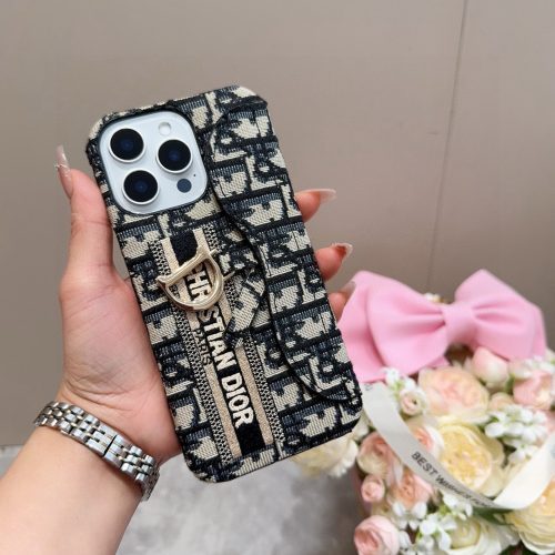 13434316706812625 DIOR オブリックDリングケース ブラックベージュ