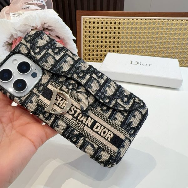 DIOR オブリックDリングケース ブラックベージュ