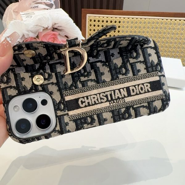 DIOR オブリックDリングケース ブラックベージュ