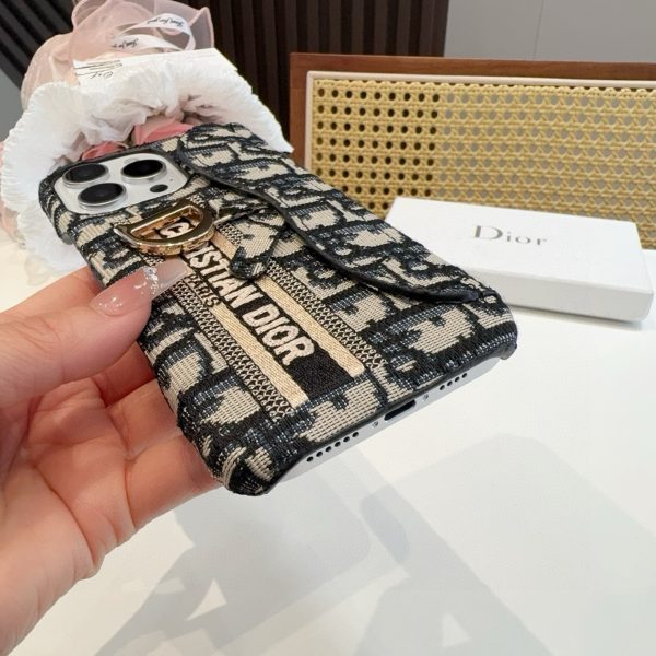 DIOR オブリックDリングケース ブラックベージュ