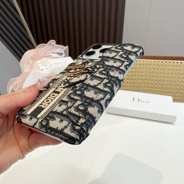 DIOR オブリックDリングケース ブラックベージュ