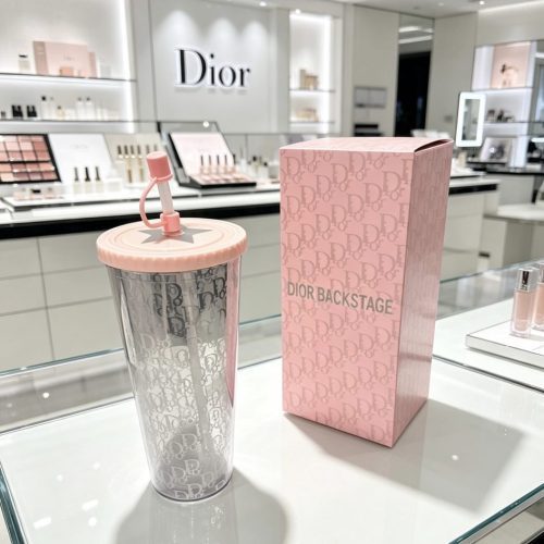DIOR ストロー入りタンブラー シルバーピンク