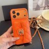 CHANEL チェーン付きスマホケース オレンジ