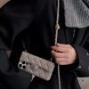 CHANEL ロングウォレット風スマホケース オレンジグレー