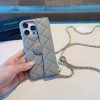 CHANEL ロングウォレット風スマホケース オレンジグレー