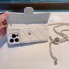 CHANEL ロングウォレット風スマホケース ホワイト