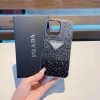 PRADA ストーン付きスマホケース グラデーションブラック