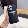 PRADA ヌメ革スマホケース ブラック
