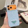 13434374583770018 PRADA 編み込みスマホケース ライトブルーオレンジ