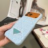 13434374585102589 PRADA 編み込みスマホケース ライトブルーオレンジ