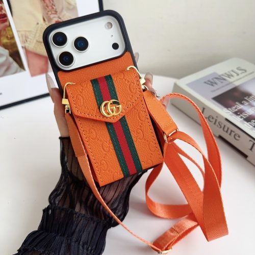 13434382817609501 GUCCI エンボスウォレットケース オレンジ